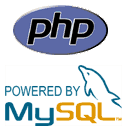 Logotyperna för PHP / MySQL.
