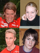 De fyra totalsegrarna i NC Sport cup 2003. Annika, Marie, Jörgen och Josef.