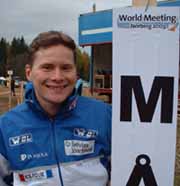 Samuli Launiainen, fyra på World Meeting i konkurrens med värdseliten.